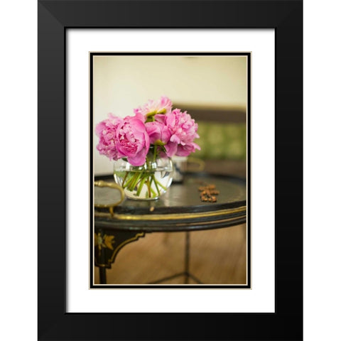 Peonies in the Parlor Black Modern Wood Framed Art Print with Double Matting by Millet, Karyn