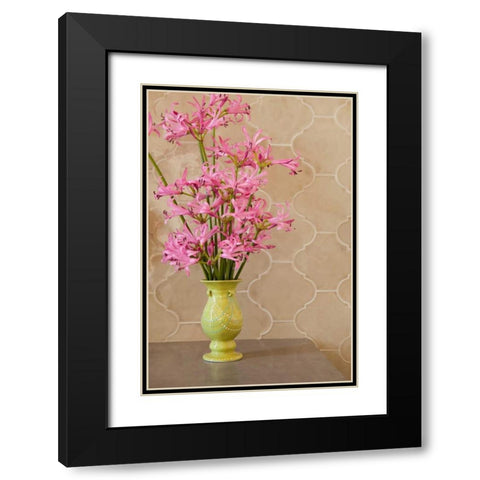Pink Bouquet II Black Modern Wood Framed Art Print with Double Matting by Millet, Karyn