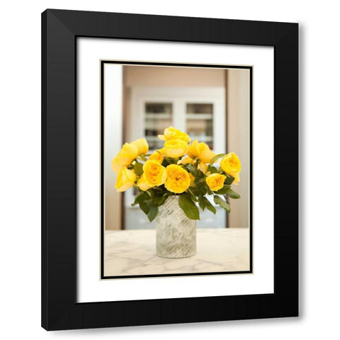 Rose Bouquet Black Modern Wood Framed Art Print with Double Matting by Millet, Karyn