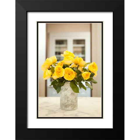 Rose Bouquet Black Modern Wood Framed Art Print with Double Matting by Millet, Karyn