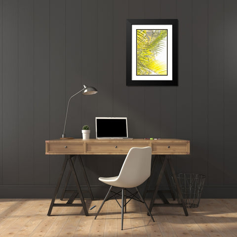 Palm Fonds Black Modern Wood Framed Art Print with Double Matting by Millet, Karyn