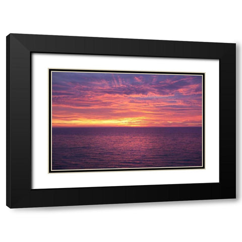 Sunset at Sea Black Modern Wood Framed Art Print with Double Matting by Millet, Karyn