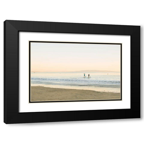 Paddle Board Black Modern Wood Framed Art Print with Double Matting by Millet, Karyn