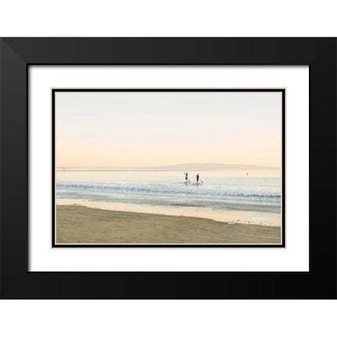 Paddle Board Black Modern Wood Framed Art Print with Double Matting by Millet, Karyn