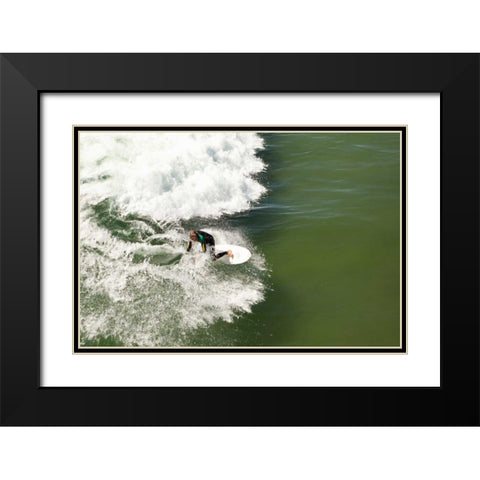 Surfing II Black Modern Wood Framed Art Print with Double Matting by Millet, Karyn
