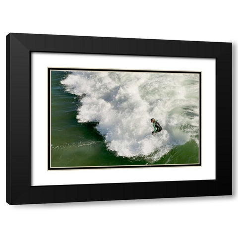 Surfing III Black Modern Wood Framed Art Print with Double Matting by Millet, Karyn