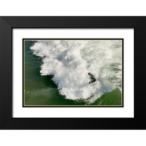 Surfing III Black Modern Wood Framed Art Print with Double Matting by Millet, Karyn