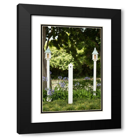 Bird Houses Black Modern Wood Framed Art Print with Double Matting by Millet, Karyn