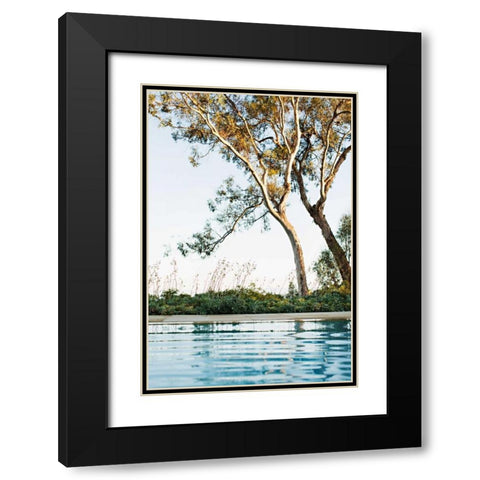 Poolside Shade Black Modern Wood Framed Art Print with Double Matting by Millet, Karyn