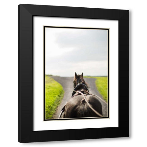 Horse Drawn Black Modern Wood Framed Art Print with Double Matting by Millet, Karyn