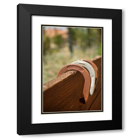 Horse Shoes Black Modern Wood Framed Art Print with Double Matting by Millet, Karyn
