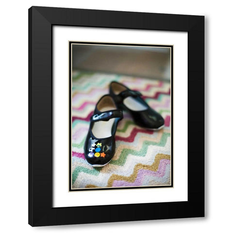 Cute Shoes Black Modern Wood Framed Art Print with Double Matting by Millet, Karyn
