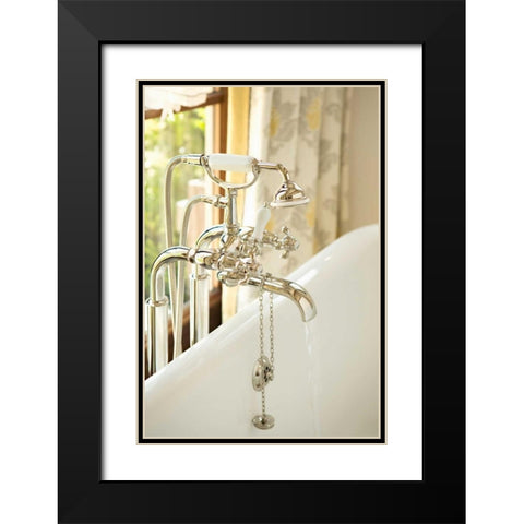Faucet I Black Modern Wood Framed Art Print with Double Matting by Millet, Karyn