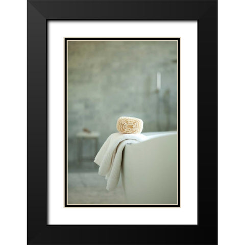 Bath is Ready II Black Modern Wood Framed Art Print with Double Matting by Millet, Karyn