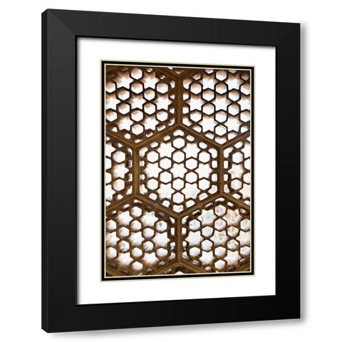 Geometric Black Modern Wood Framed Art Print with Double Matting by Millet, Karyn