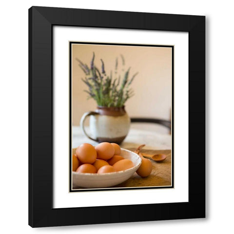 Eggs Black Modern Wood Framed Art Print with Double Matting by Millet, Karyn