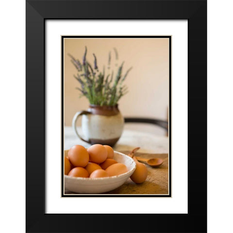 Eggs Black Modern Wood Framed Art Print with Double Matting by Millet, Karyn