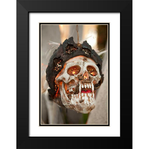 Pirate Skull Black Modern Wood Framed Art Print with Double Matting by Millet, Karyn