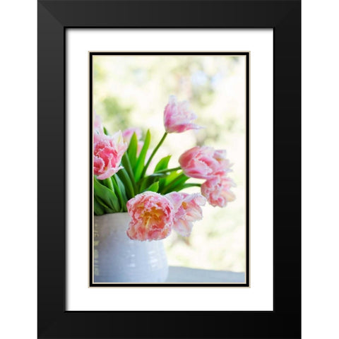 Tulip Bouquet II Black Modern Wood Framed Art Print with Double Matting by Millet, Karyn
