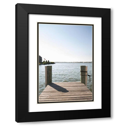 Dock View I Black Modern Wood Framed Art Print with Double Matting by Millet, Karyn