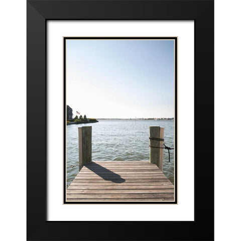 Dock View I Black Modern Wood Framed Art Print with Double Matting by Millet, Karyn