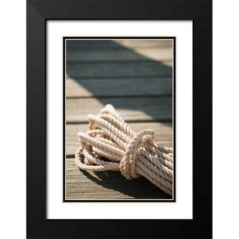 Boat Rope Black Modern Wood Framed Art Print with Double Matting by Millet, Karyn