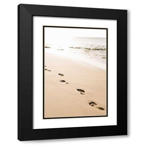 Beach Walk Black Modern Wood Framed Art Print with Double Matting by Millet, Karyn