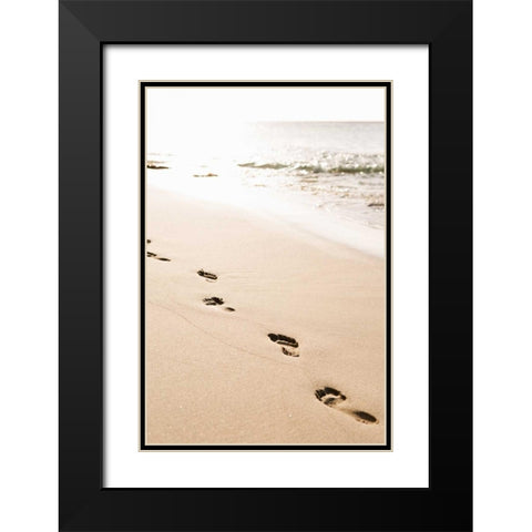Beach Walk Black Modern Wood Framed Art Print with Double Matting by Millet, Karyn