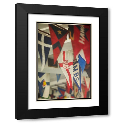 Yacht Club Flags I Black Modern Wood Framed Art Print with Double Matting by Millet, Karyn