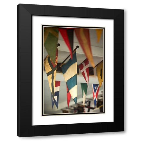 Yacht Club Flags II Black Modern Wood Framed Art Print with Double Matting by Millet, Karyn