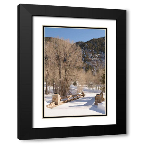 Snowy Path Black Modern Wood Framed Art Print with Double Matting by Millet, Karyn