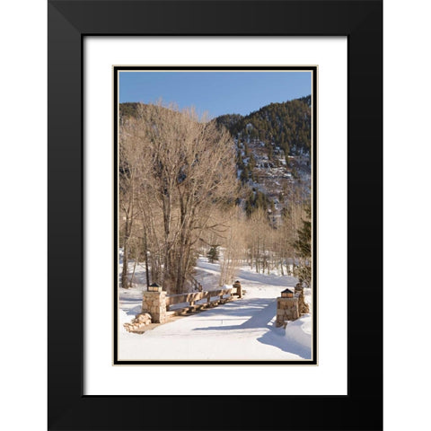 Snowy Path Black Modern Wood Framed Art Print with Double Matting by Millet, Karyn