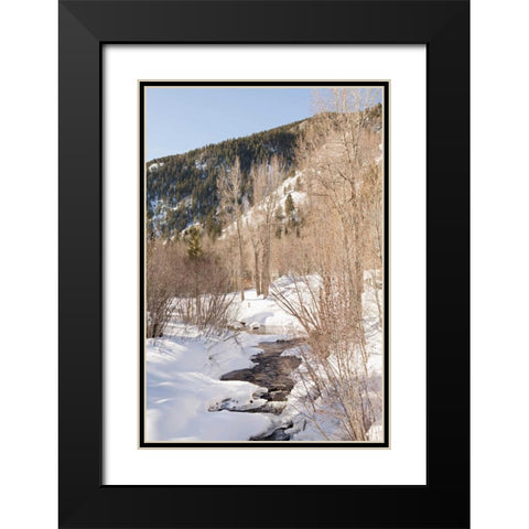 Snow in the Mountains Black Modern Wood Framed Art Print with Double Matting by Millet, Karyn