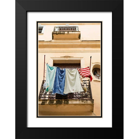 Cuban Balcony II Black Modern Wood Framed Art Print with Double Matting by Millet, Karyn
