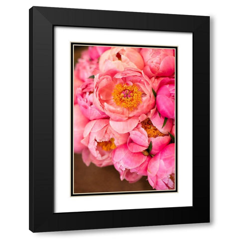 Variations Of Pink Bouquet Black Modern Wood Framed Art Print with Double Matting by Millet, Karyn