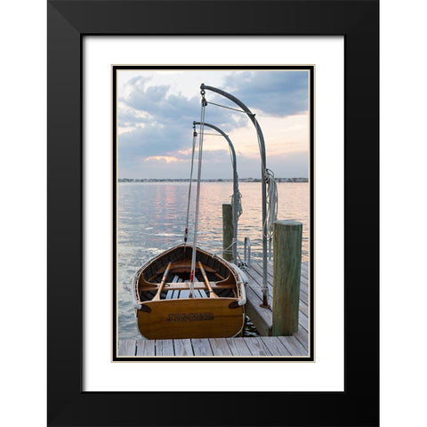 Boat and Oars Black Modern Wood Framed Art Print with Double Matting by Millet, Karyn