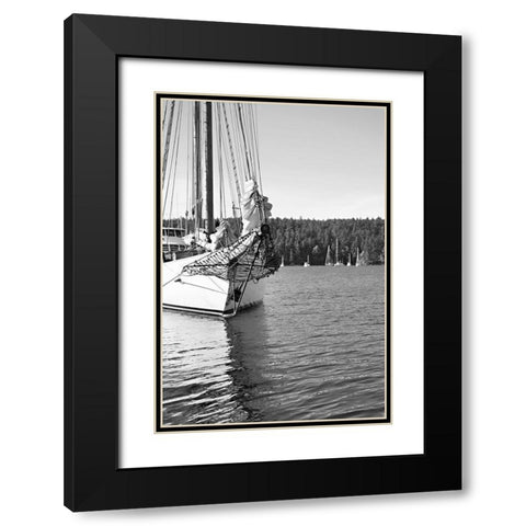 Out To Sea BandW Black Modern Wood Framed Art Print with Double Matting by Millet, Karyn
