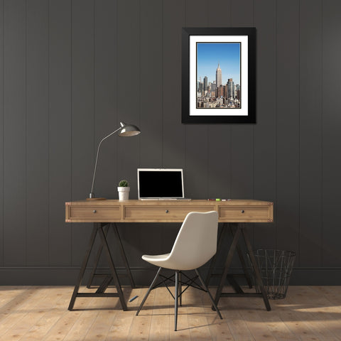 New York Cityscape Black Modern Wood Framed Art Print with Double Matting by Millet, Karyn