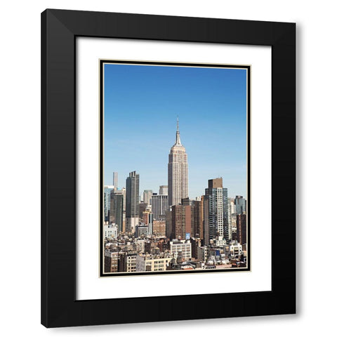 New York Cityscape Black Modern Wood Framed Art Print with Double Matting by Millet, Karyn