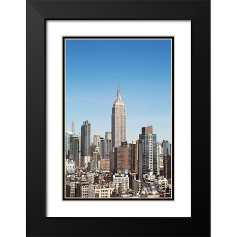 New York Cityscape Black Modern Wood Framed Art Print with Double Matting by Millet, Karyn