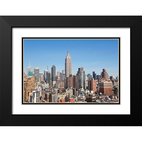New York Cityscape II Black Modern Wood Framed Art Print with Double Matting by Millet, Karyn