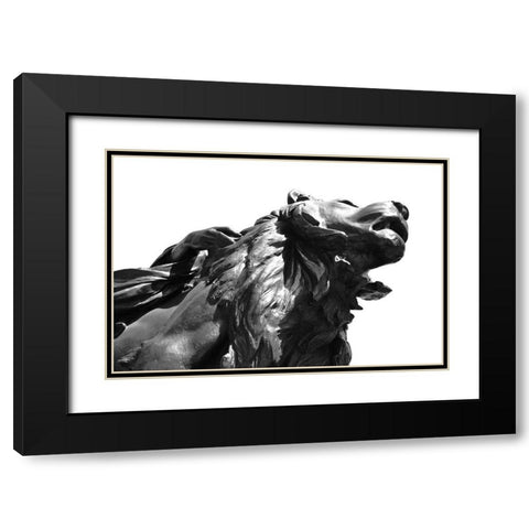 Stone Lion Black Modern Wood Framed Art Print with Double Matting by Millet, Karyn