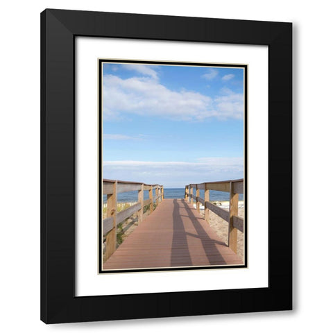 Ocean Pier Black Modern Wood Framed Art Print with Double Matting by Millet, Karyn