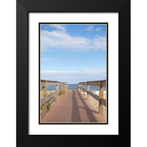 Ocean Pier Black Modern Wood Framed Art Print with Double Matting by Millet, Karyn