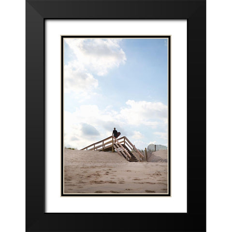 Sandy Stairs Black Modern Wood Framed Art Print with Double Matting by Millet, Karyn