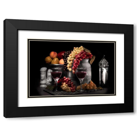 Wine and Fruit Black Modern Wood Framed Art Print with Double Matting by McNemar, C. Thomas