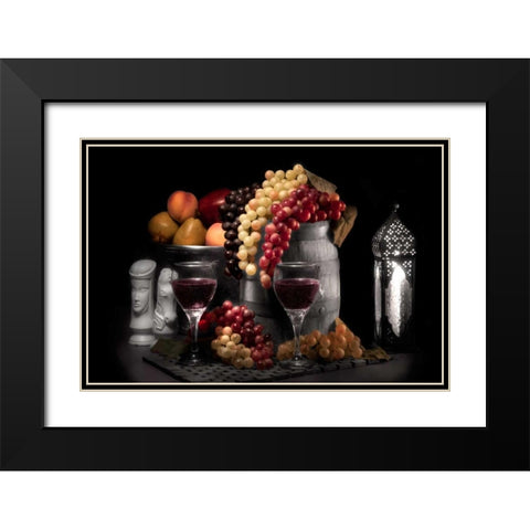 Wine and Fruit Black Modern Wood Framed Art Print with Double Matting by McNemar, C. Thomas