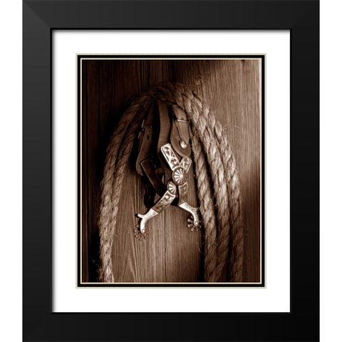 Spurs Black Modern Wood Framed Art Print with Double Matting by McNemar, C. Thomas
