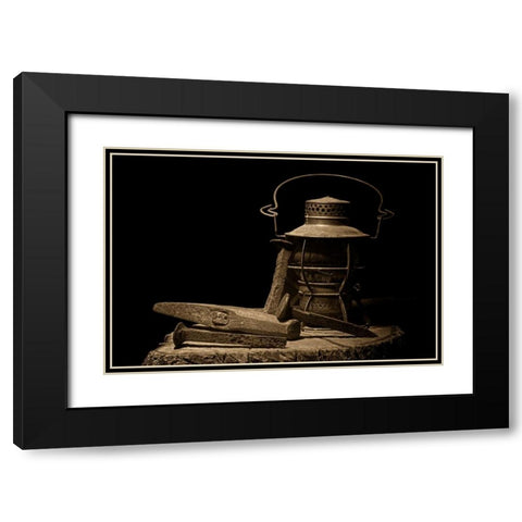 Working on the Railroad Black Modern Wood Framed Art Print with Double Matting by McNemar, C. Thomas