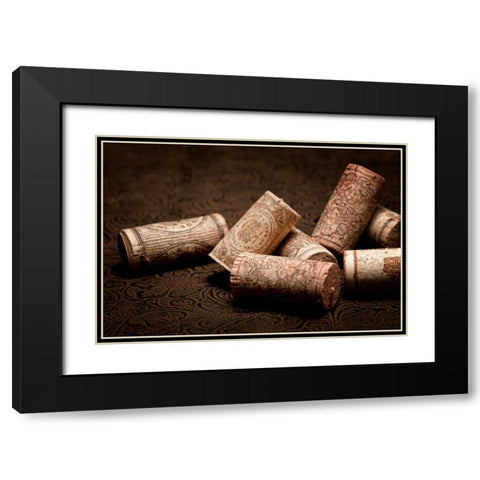 Wine Corks Still Life III Black Modern Wood Framed Art Print with Double Matting by McNemar, C. Thomas